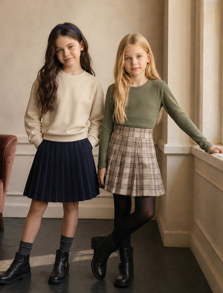 Twee meisjes in Franse kinderkleding van Mini Mignon Paris